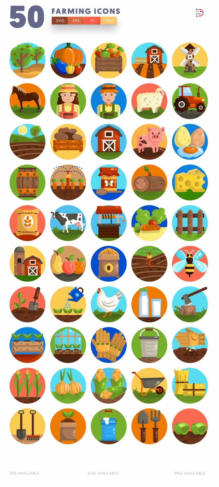 50 Farming Icons – MasterBundles