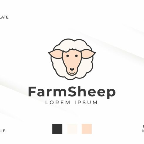 Sheep Farm Logo Template cover image.