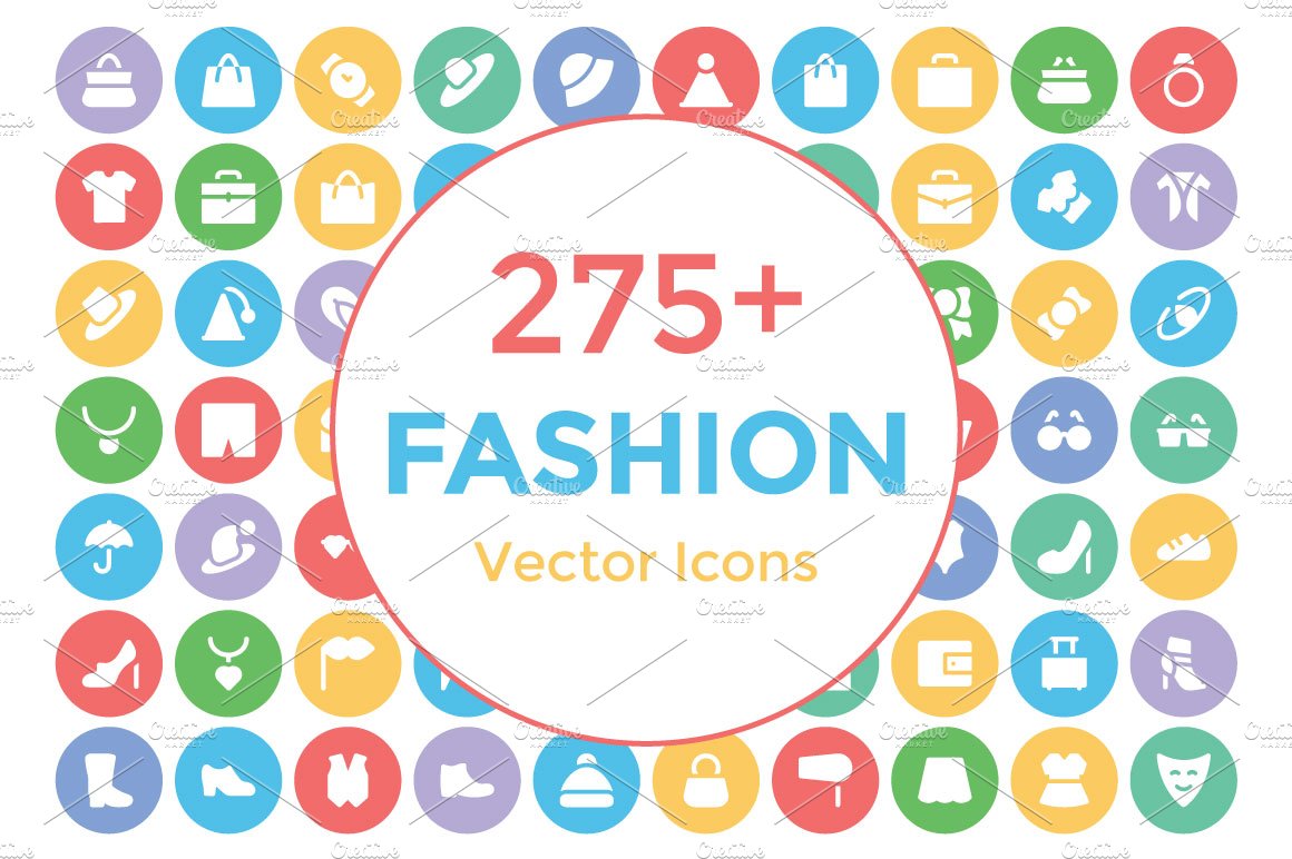 275+ Fashion Vector Icons cover image.