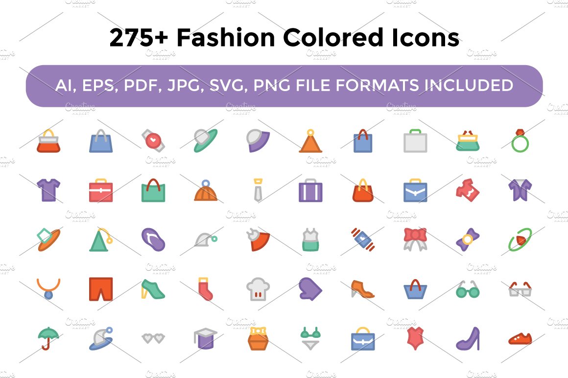 275+ Fashion Colored Icons cover image.