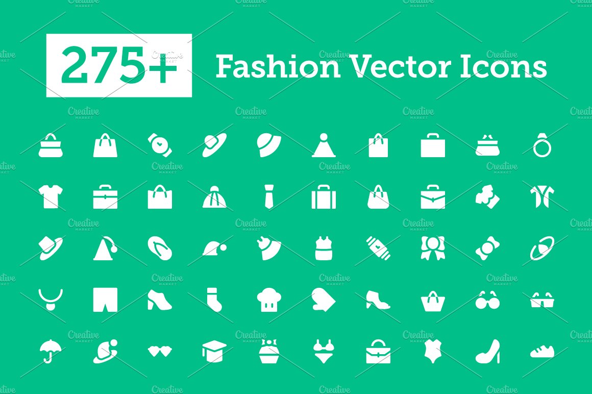 275+ Fashion Vector Icons cover image.