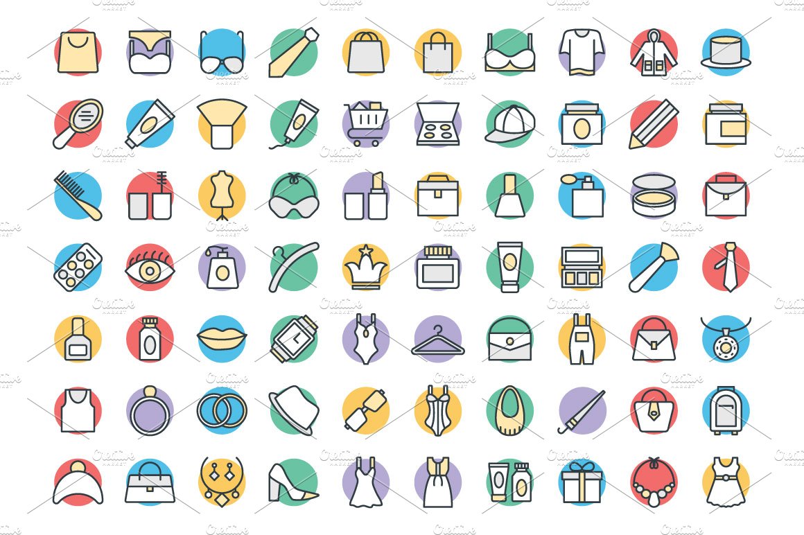 250+ Fashion and Clothes Icons preview image.