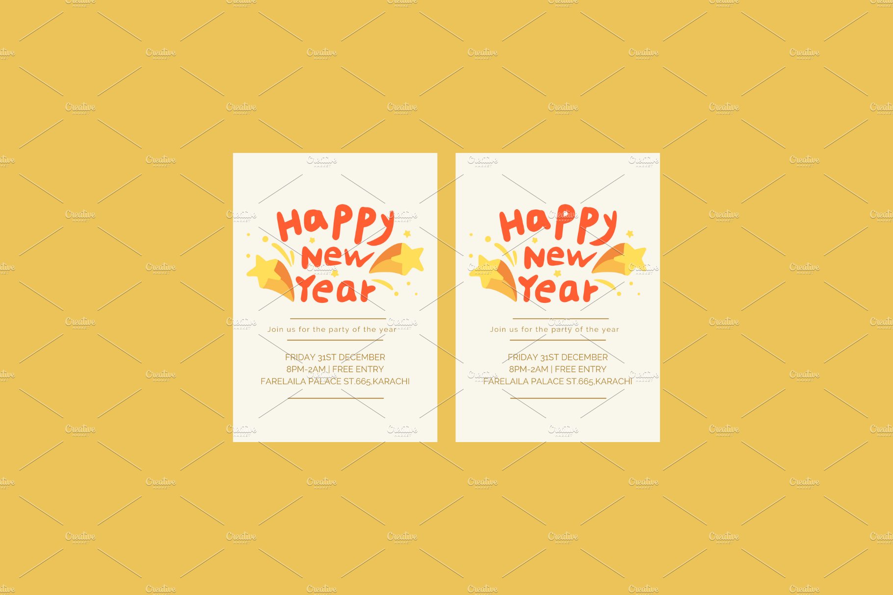 New year party invitation cover image.