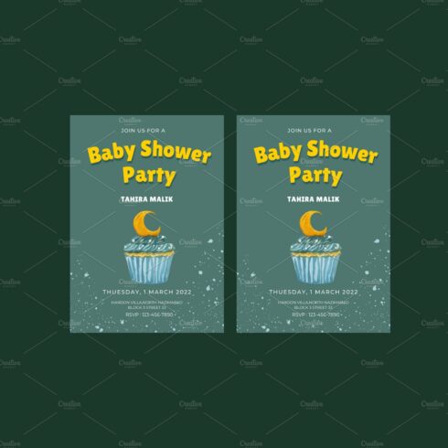 Elegant Baby shower invitation cover image.