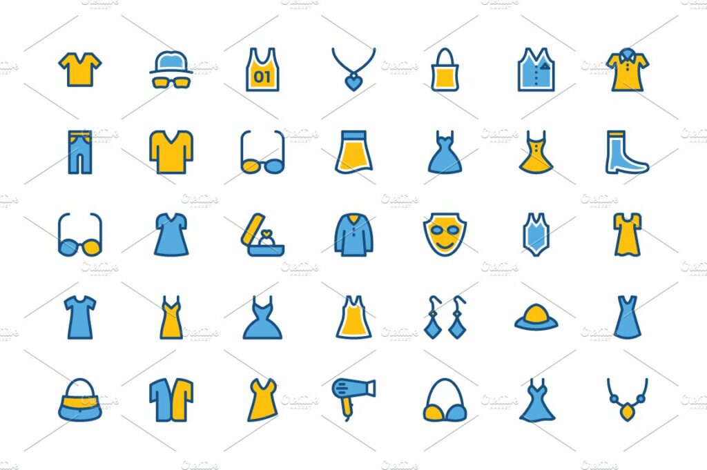 125+ Fashion and Clothes Icons Set – MasterBundles