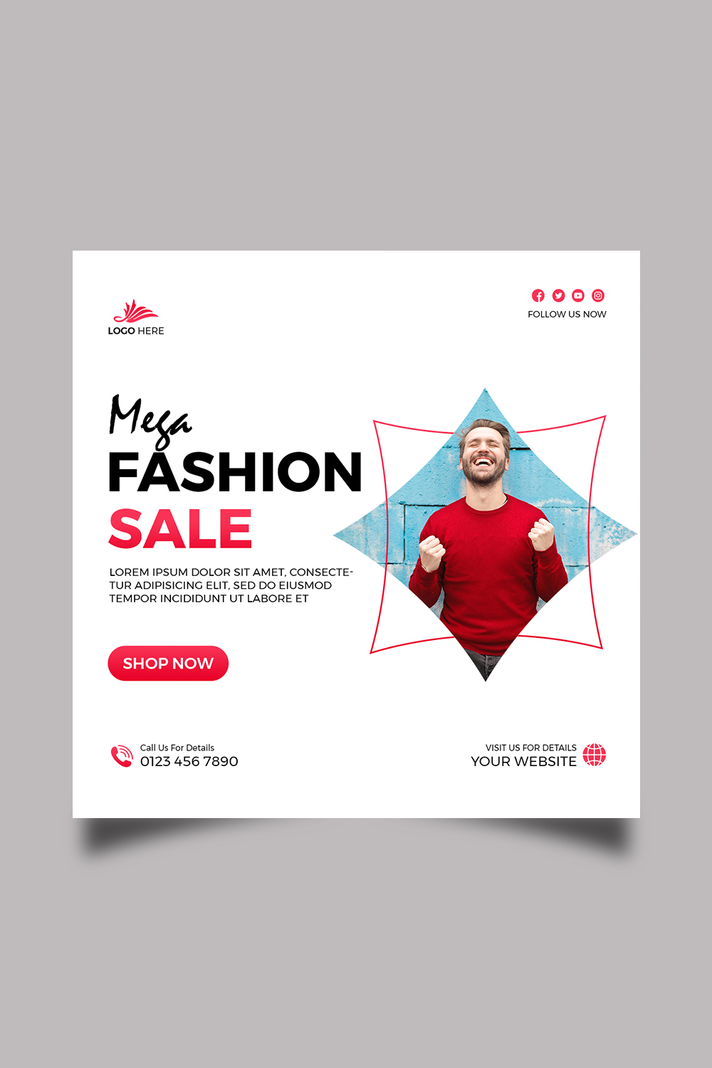 fashion social media And Instagram Post Template pinterest preview image.