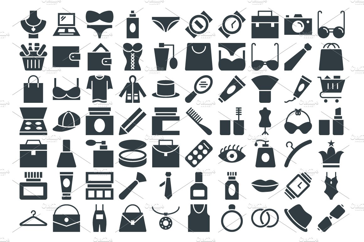 250+ Fashion and Clothes Vector Icon preview image.