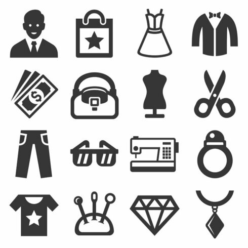 Fashion and Shopping Icons Set cover image.
