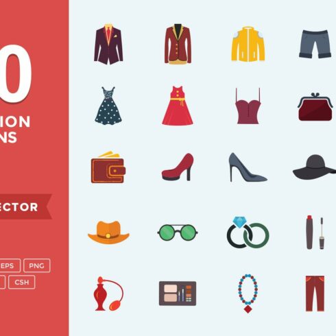 Flat Icons Fashion & Apparel cover image.