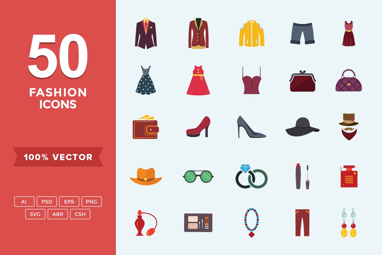 Flat Icons Fashion & Apparel cover image.