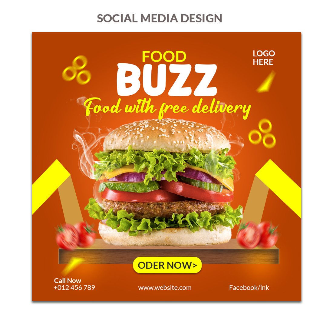 Food Design, Templates, Social Media, Instagram cover image.