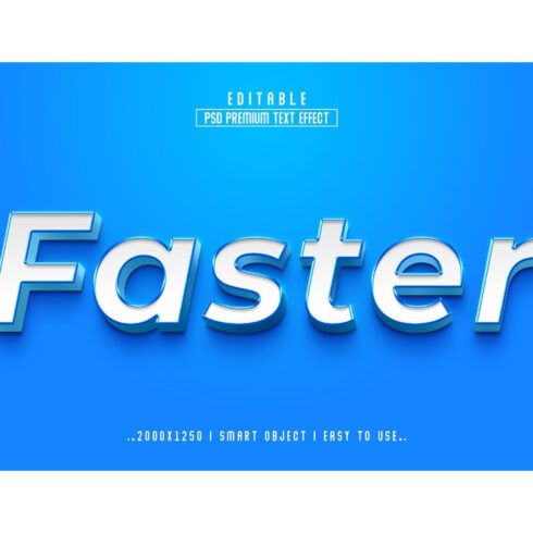 Blue background with the word faster written in it.