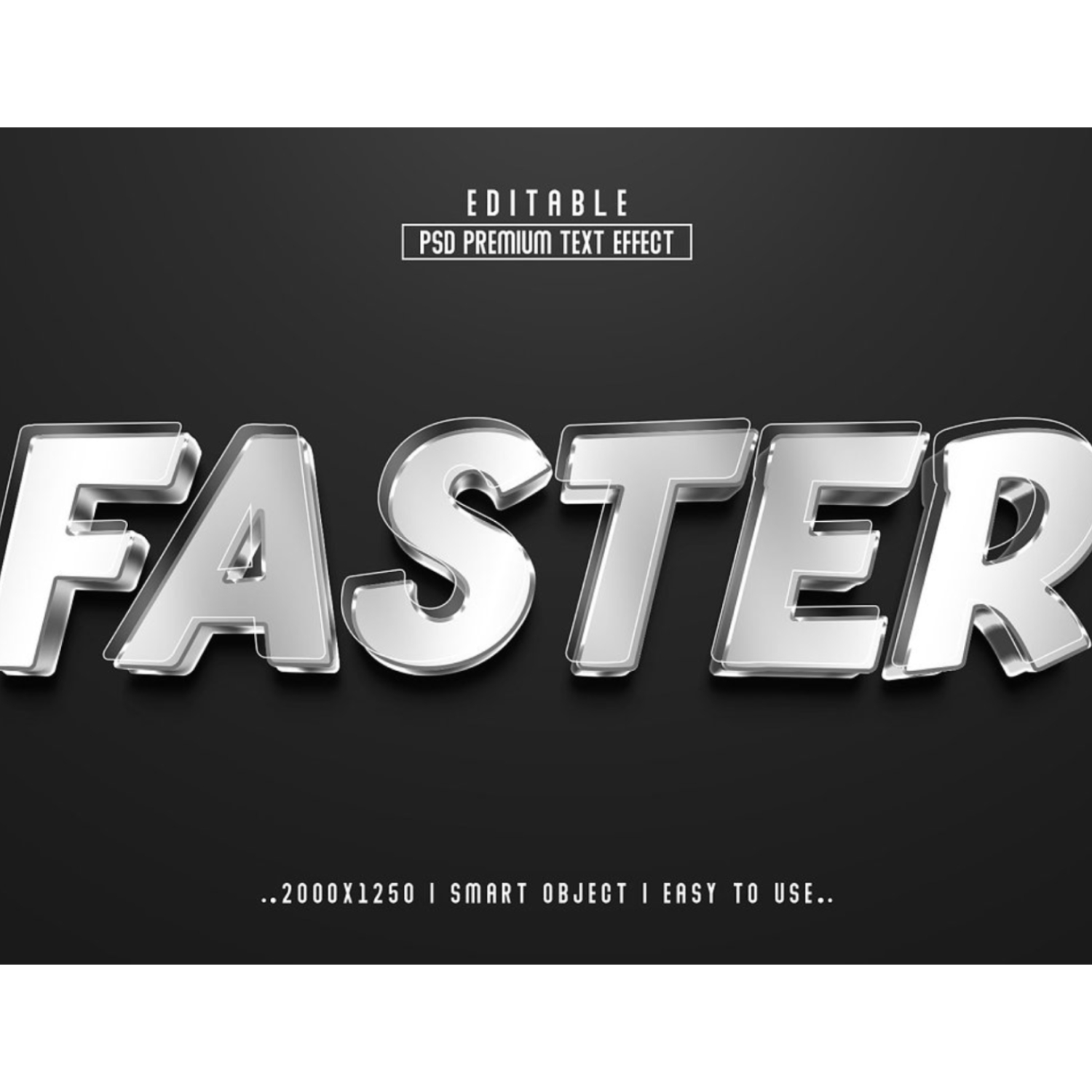 3d text effect that looks like the word faster.