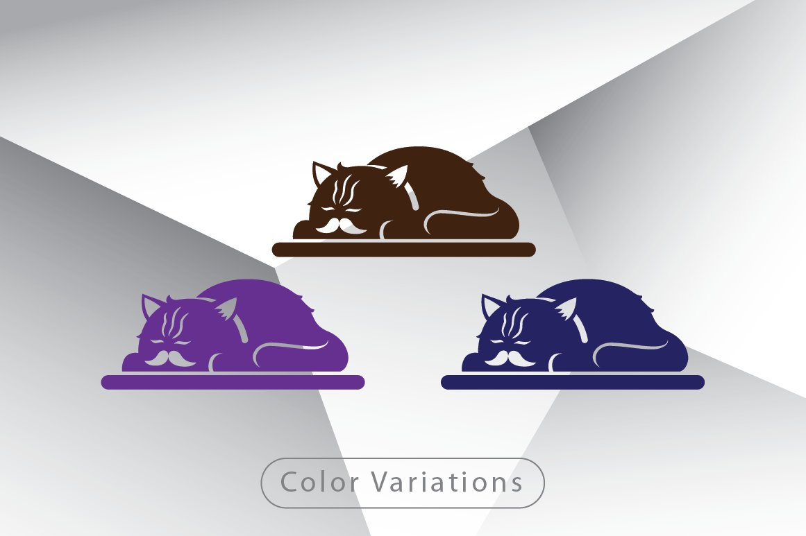 Lazy Fat Cat Logo Template preview image.