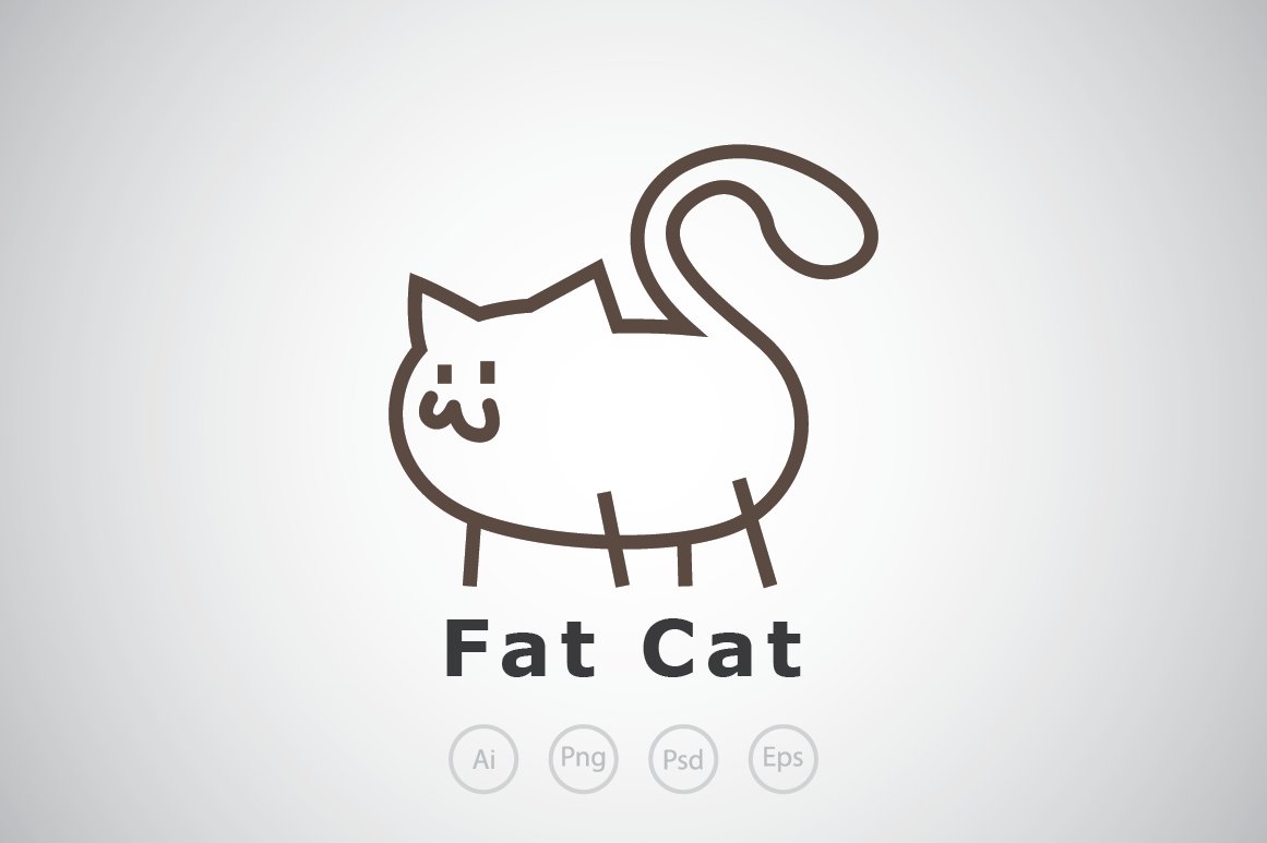 Fat Cat Logo Template cover image.