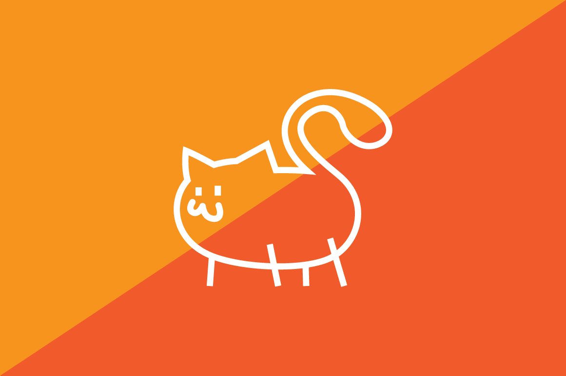 Fat Cat Logo Template preview image.