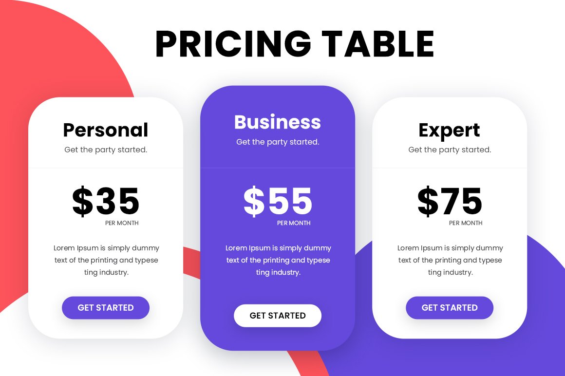 Pricing Tables cover image.