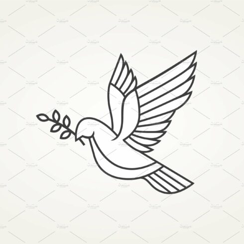 flying dove or pigeon icon vector cover image.