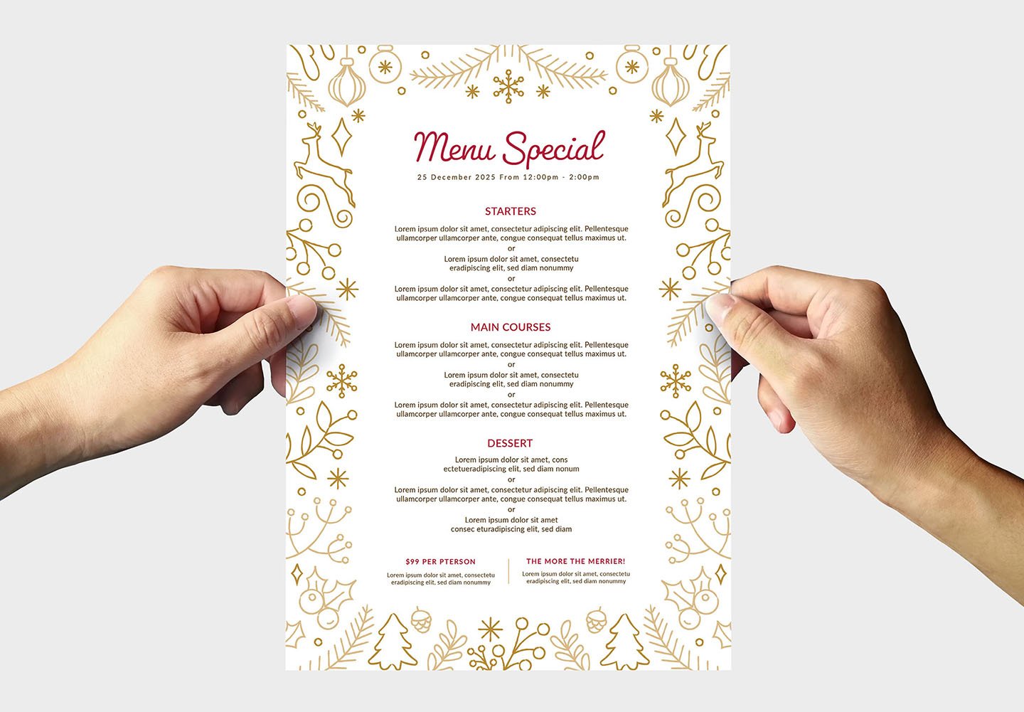 festive christmas menu templates photoshop illustrator flyer back 440