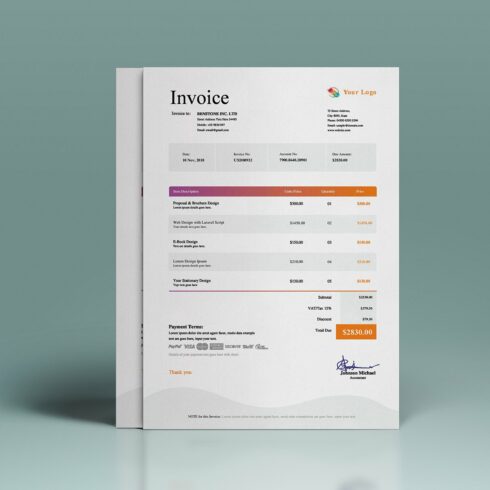 Ms Word Invoice Template cover image.