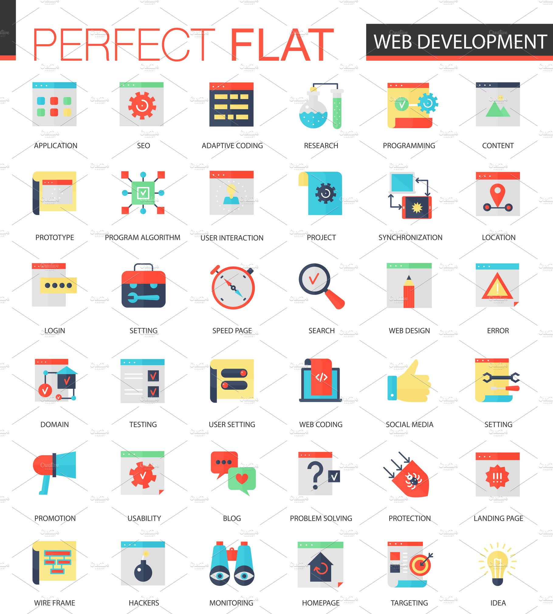 Web development icons. cover image.