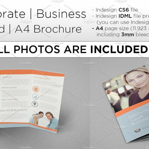 Corporate A4 Trifold Brochure cover image.