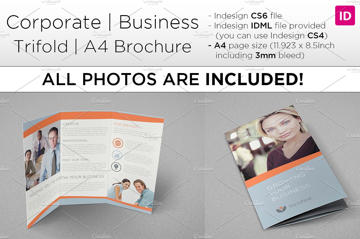 Corporate A4 Trifold Brochure cover image.