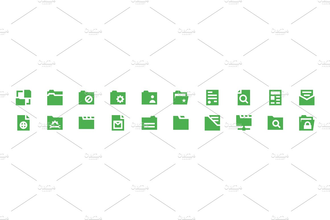 50+ Files and Folders Material Icons preview image.