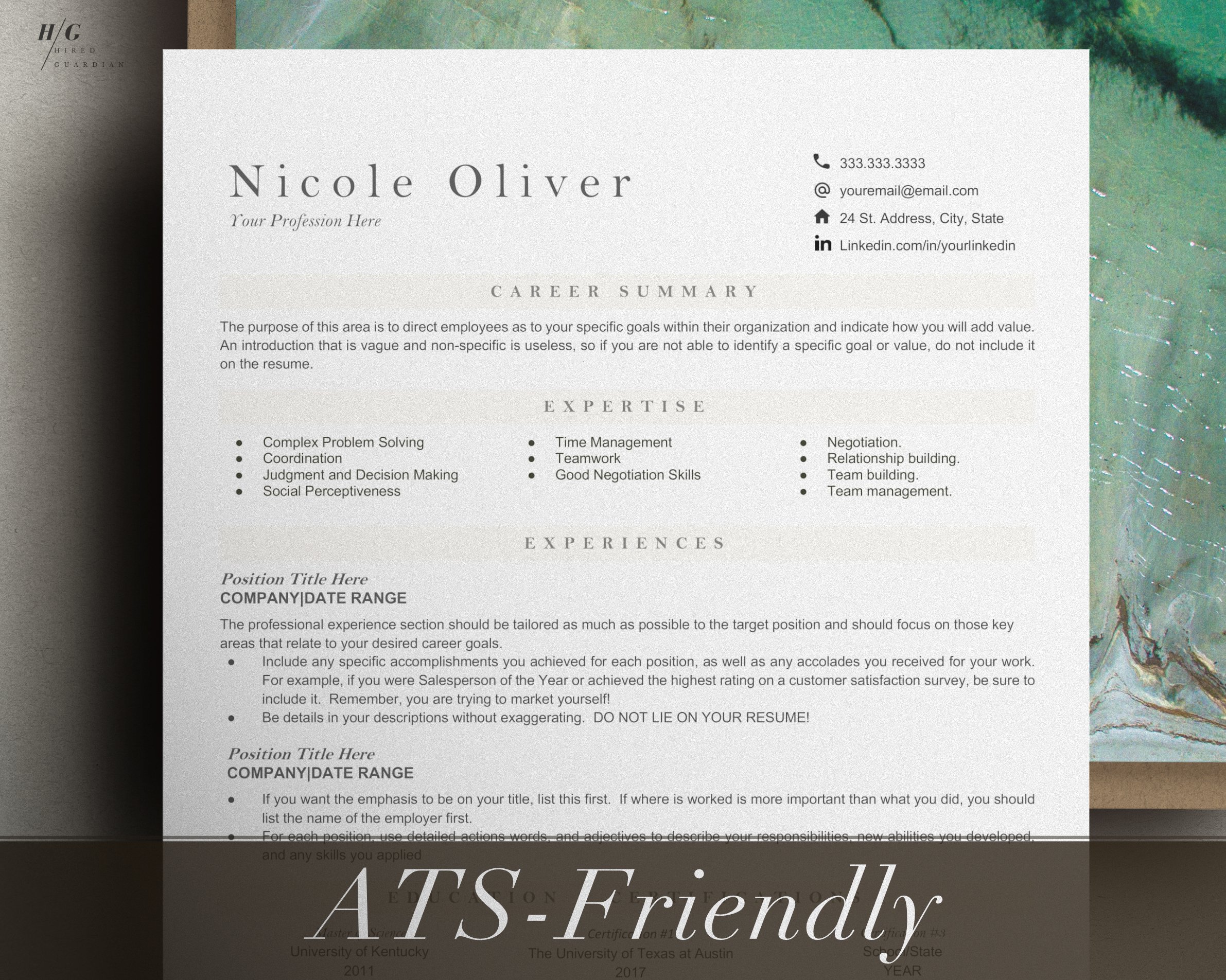 ATS Resume Template - Nicole cover image.