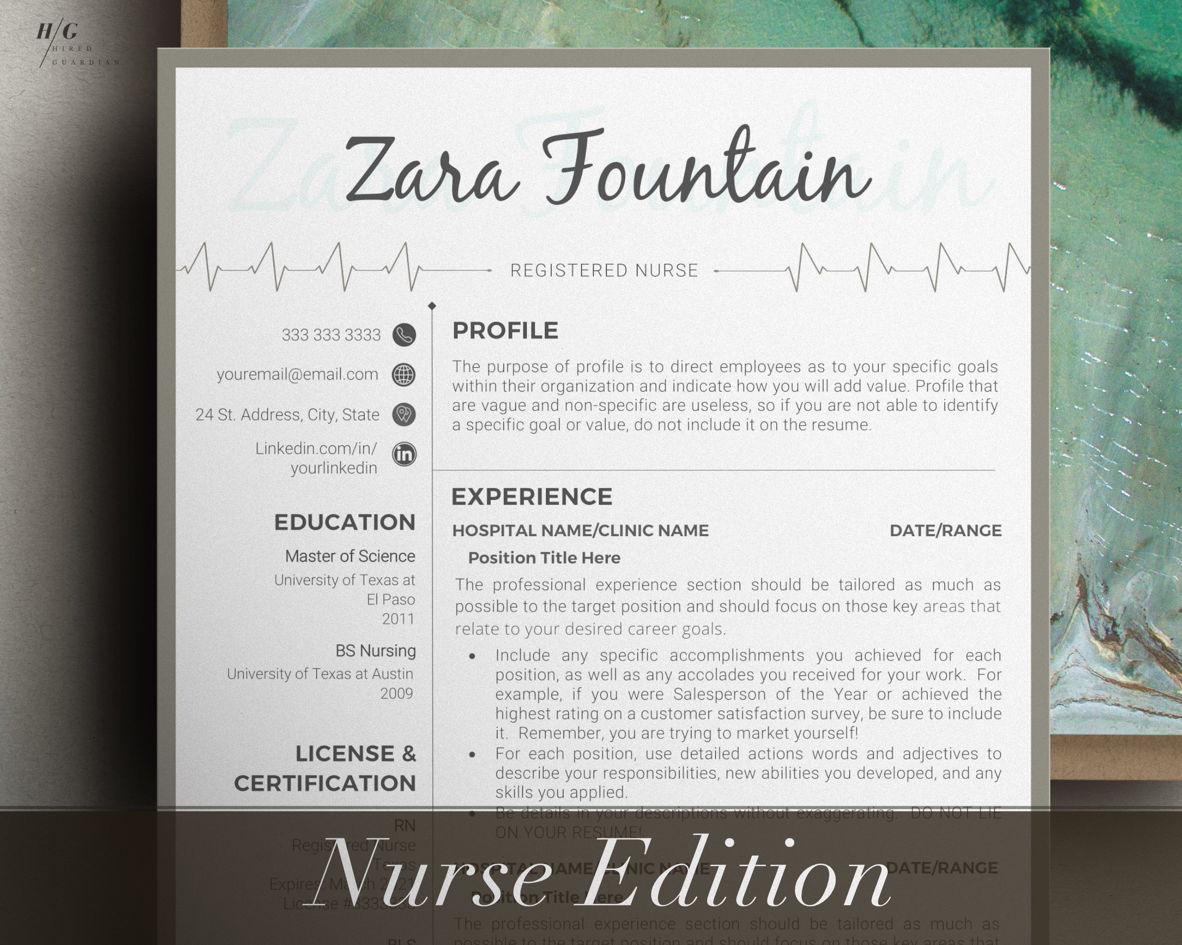 Nurse Resume Template - Zara cover image.