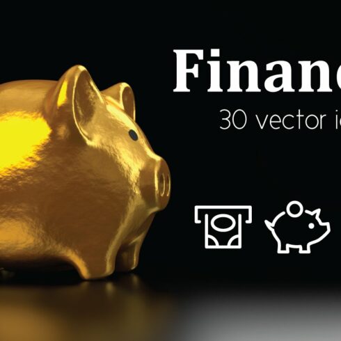 FINANCE - vector line icons cover image.