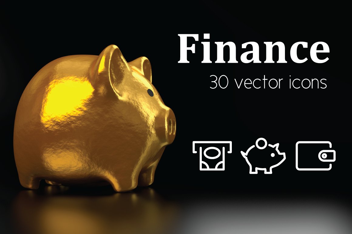 FINANCE - vector line icons cover image.