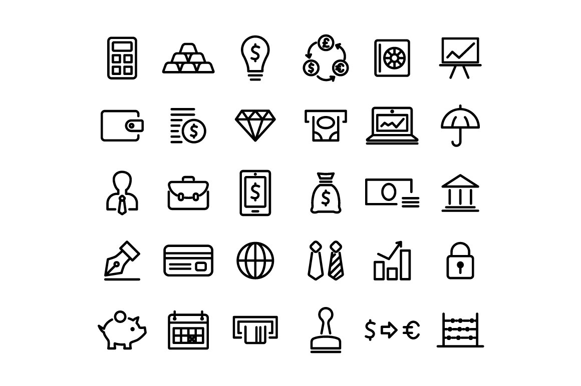 FINANCE - vector line icons preview image.