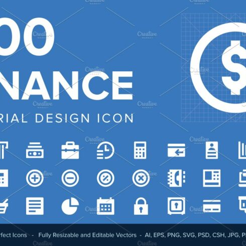 300 Finance Material Design Icons cover image.