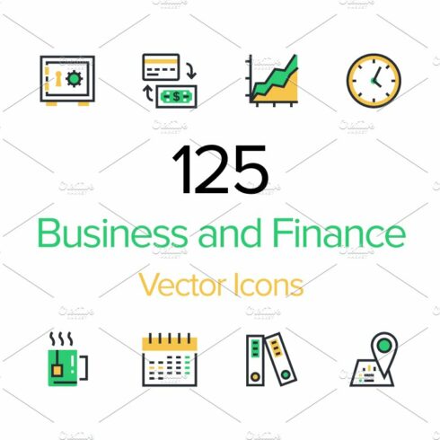 125 Business and Finance Icons cover image.