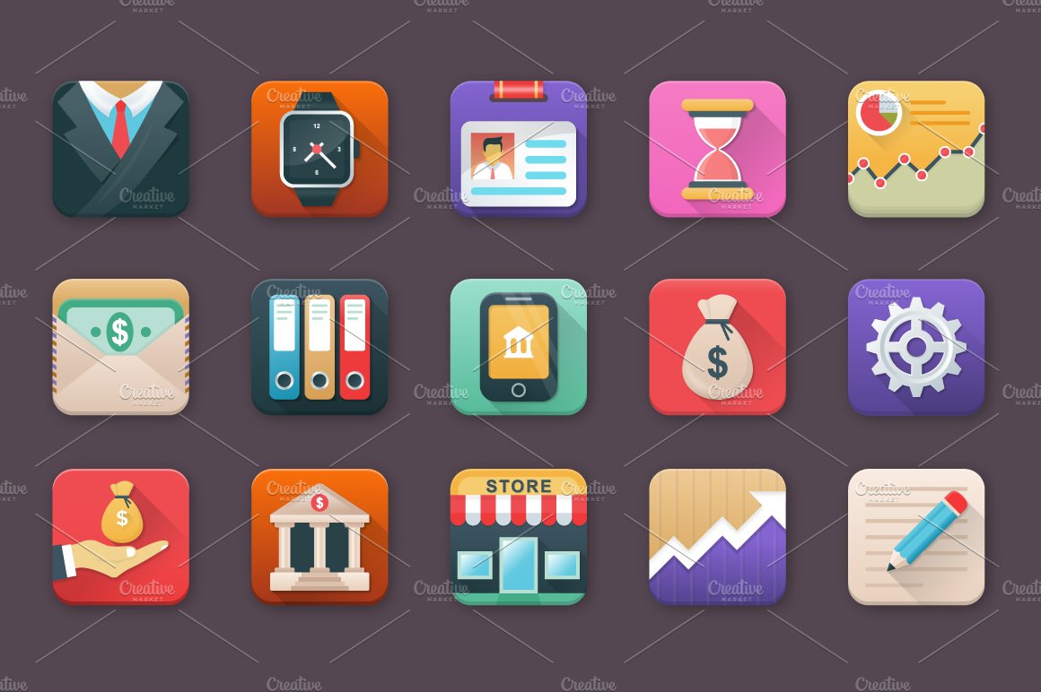 80 Finance App Icons preview image.