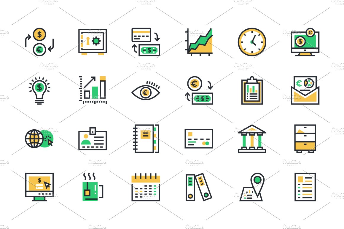 125 Business and Finance Icons preview image.