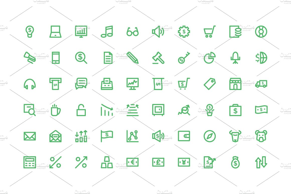 125+ Finance and Money Icons preview image.