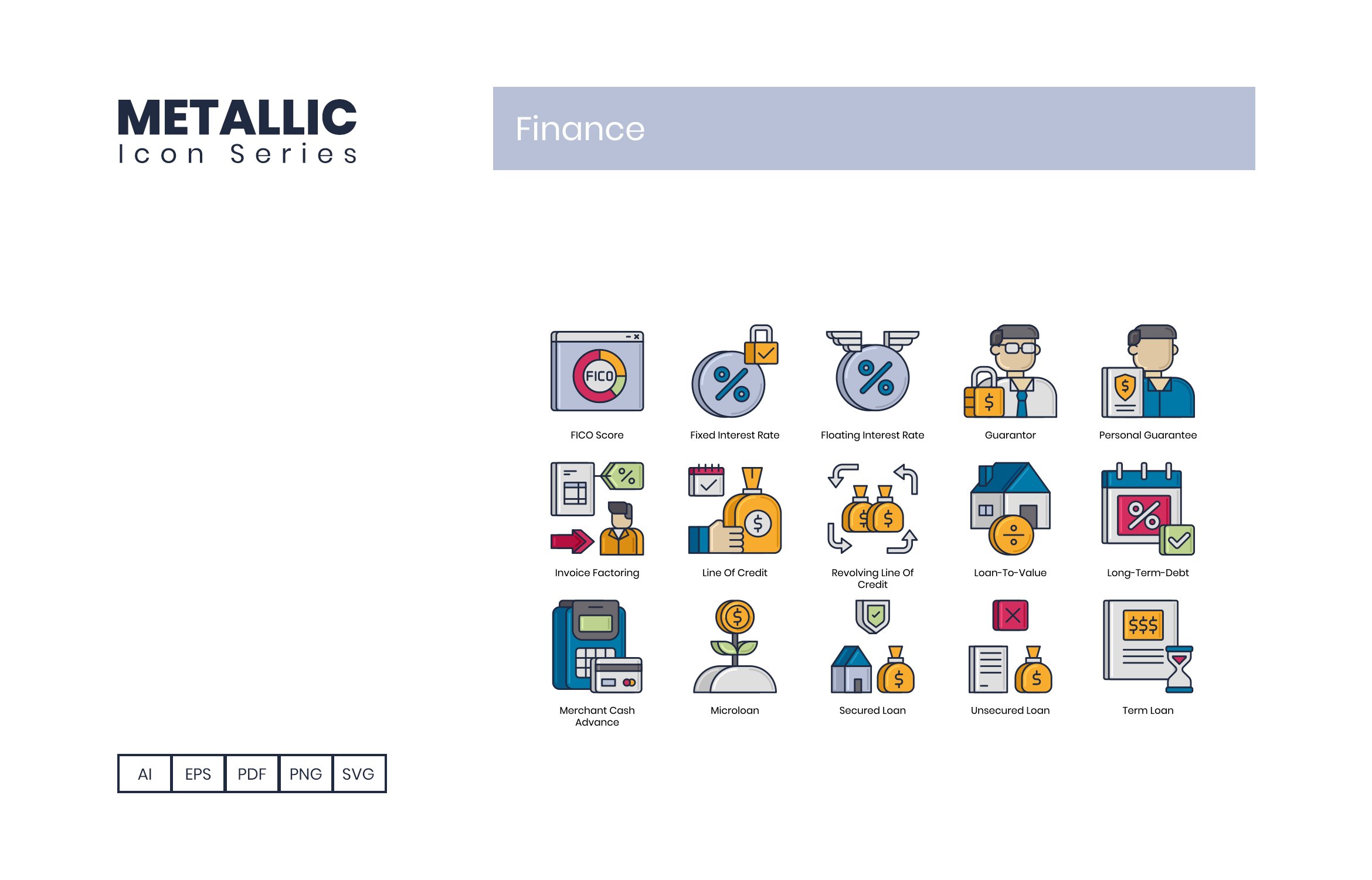 Finance Icons "Price -- 50% off" preview image.