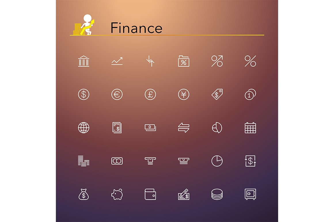 Finance Line Icons cover image.