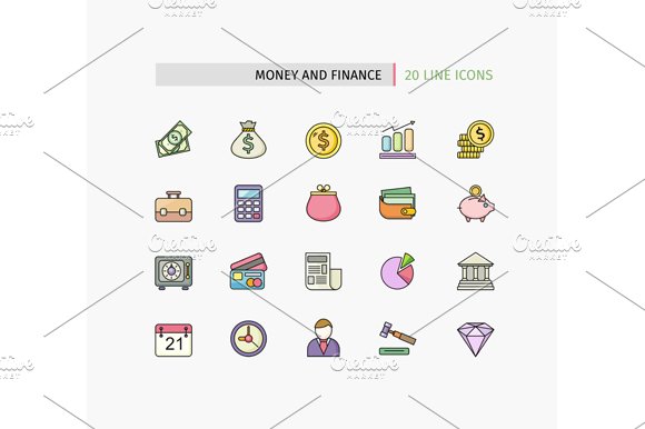 Icons of Money and Finance preview image.