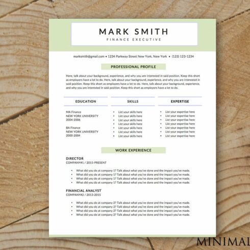 Finance Resume Template - MS Word cover image.