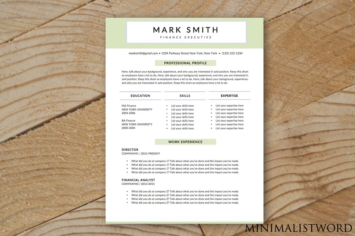 Finance Resume Template - MS Word cover image.
