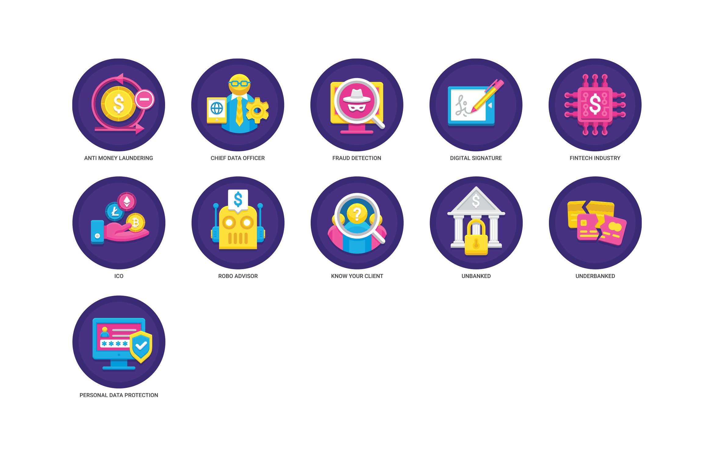 fintech flat icons cm 28529 137