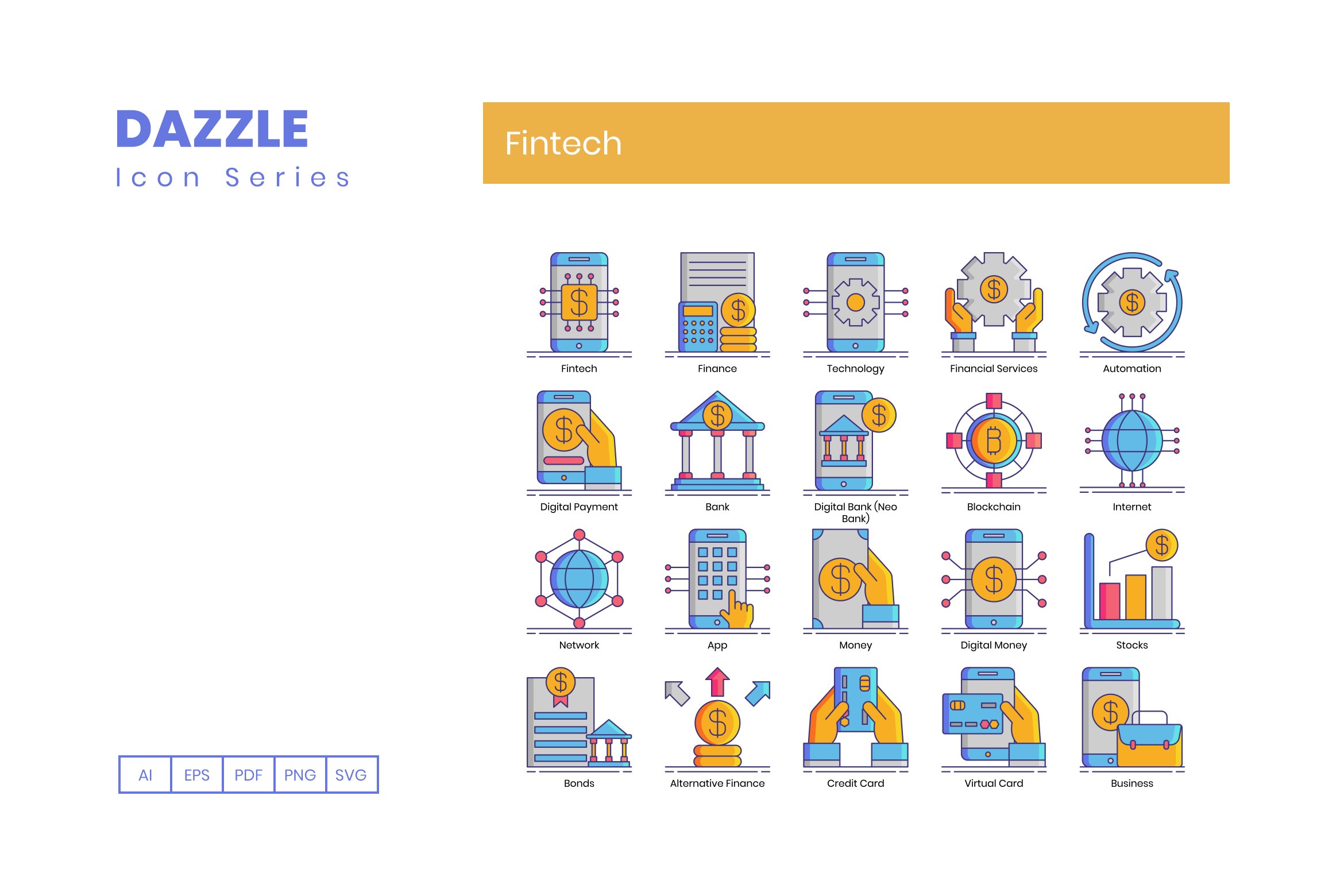 80 Fintech (V2021) Icons | Dazzle preview image.