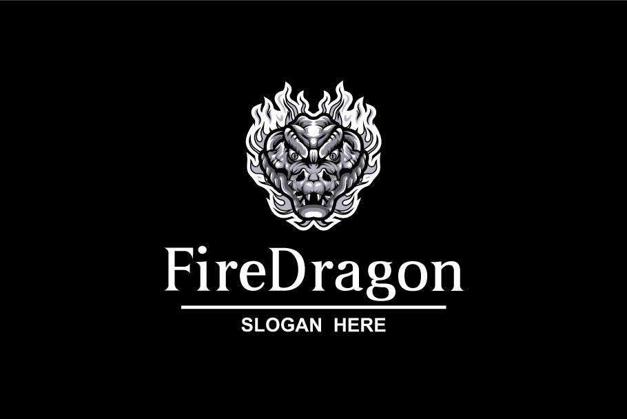 fire dragon logo preview 03 738
