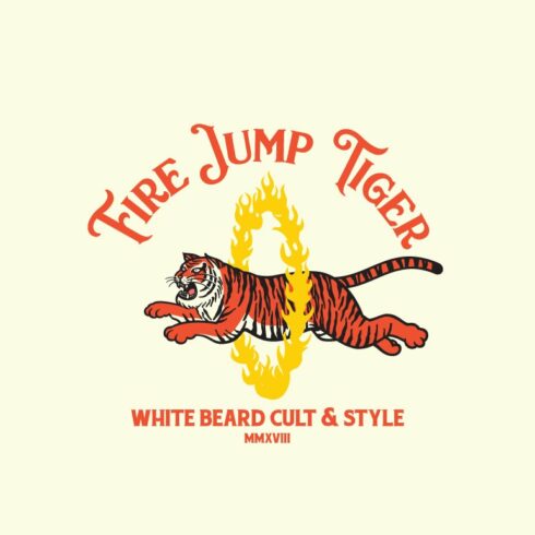 Fire Jump Tiger Logo Template cover image.