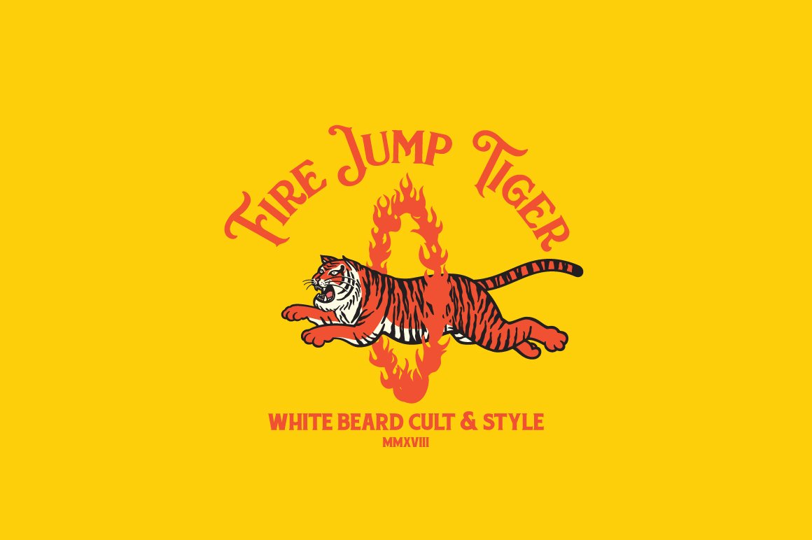 fire jump tiger logo template 03 87