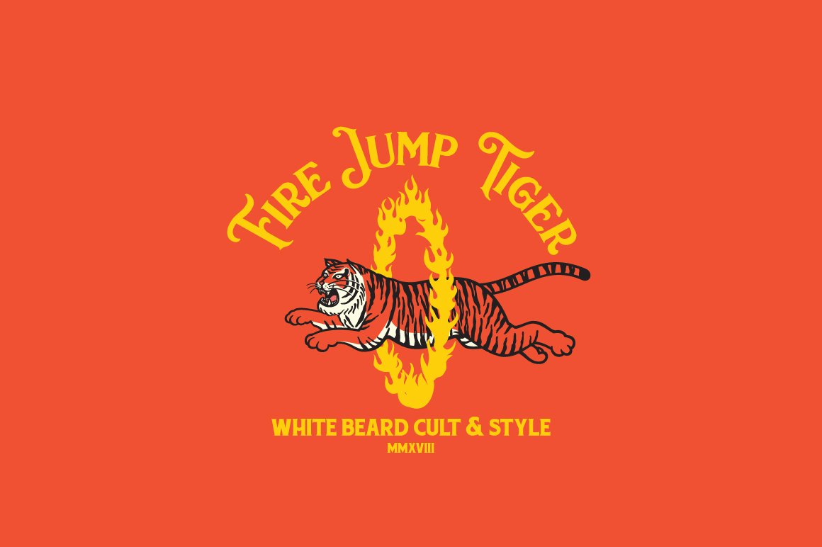 fire jump tiger logo template 04 360