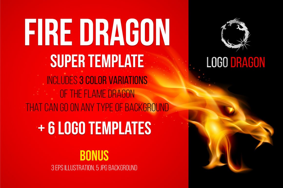 Vector Illustration of Fire Dragon cover image.